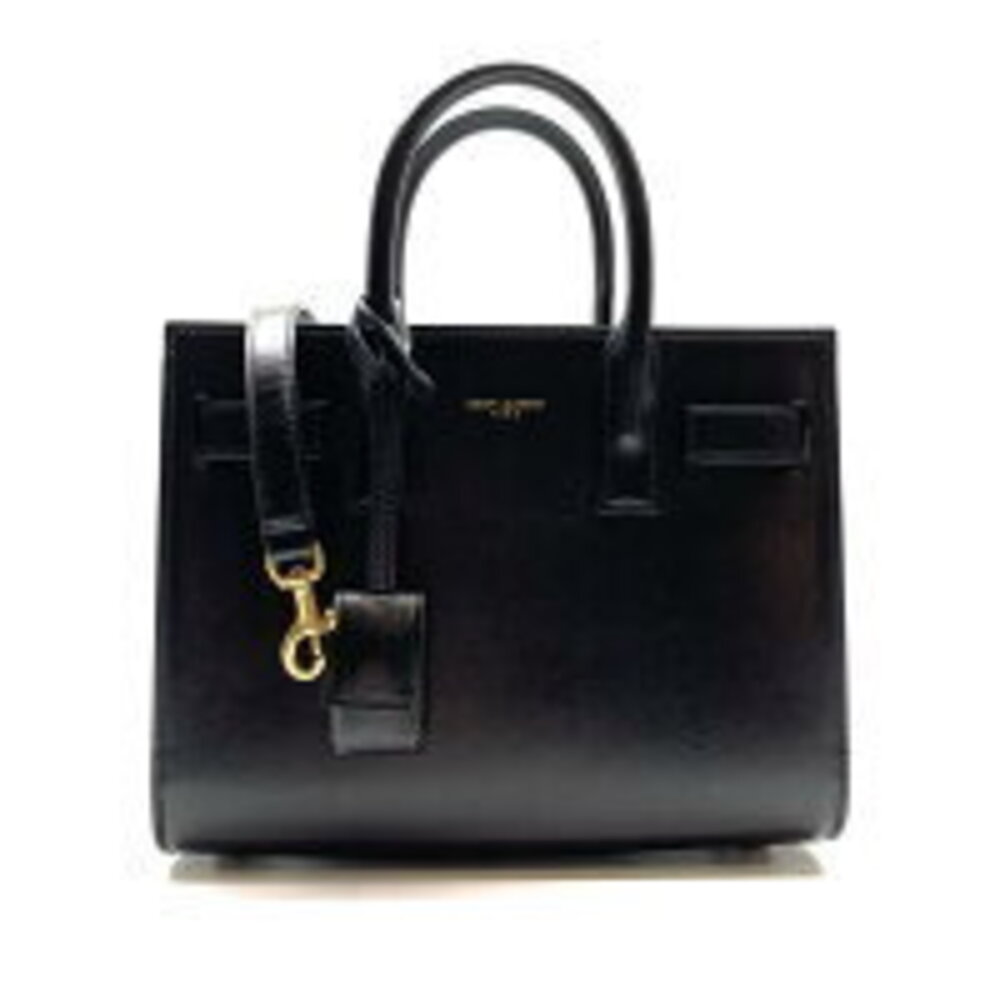 YSL Yves Saint Laurent Sac de Jour Leather Handbag Shoulder Bag Black